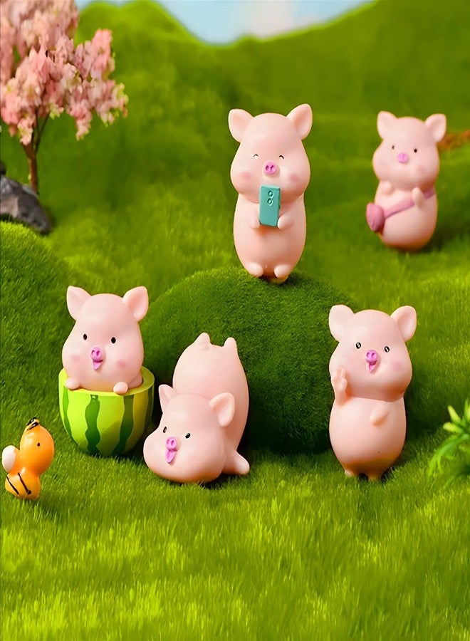 Morofme 19pcs Mini Pig Figurines Miniature Pig Cake Toppers Piggies Cake Decorations Pig Themed Decor Pink Piggy Cupcake Topper for Kids Birthday Party Home Desk Garden Decorations - Image 2